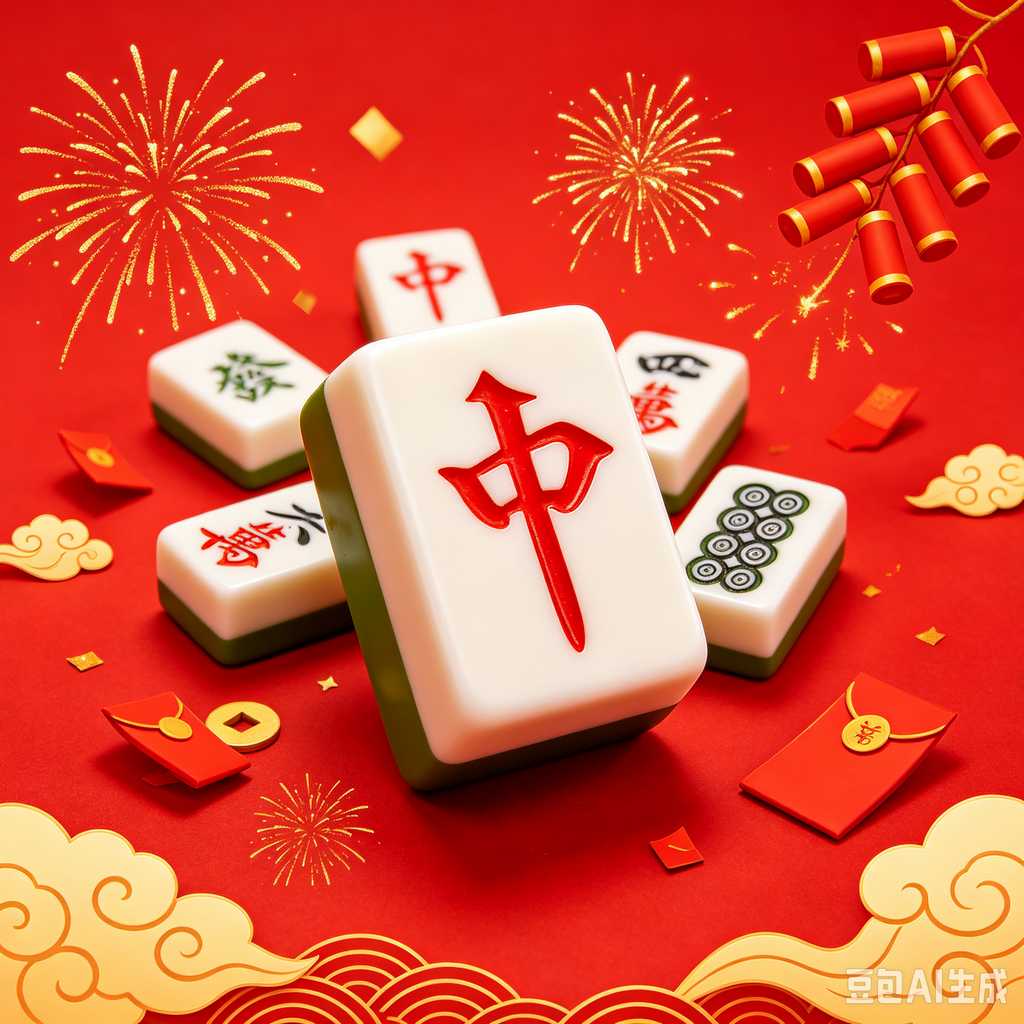 flat print mahjong set